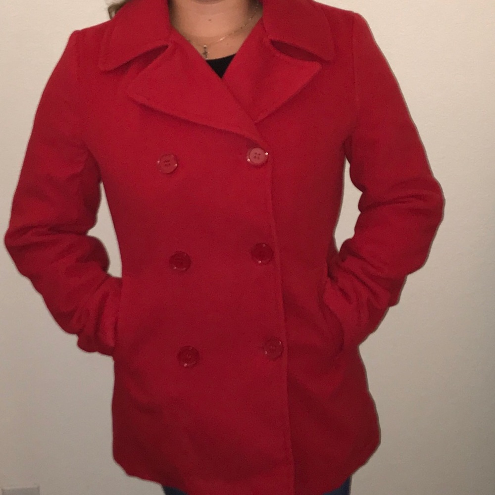 Red Pea Coat - Picture 1 of 6
